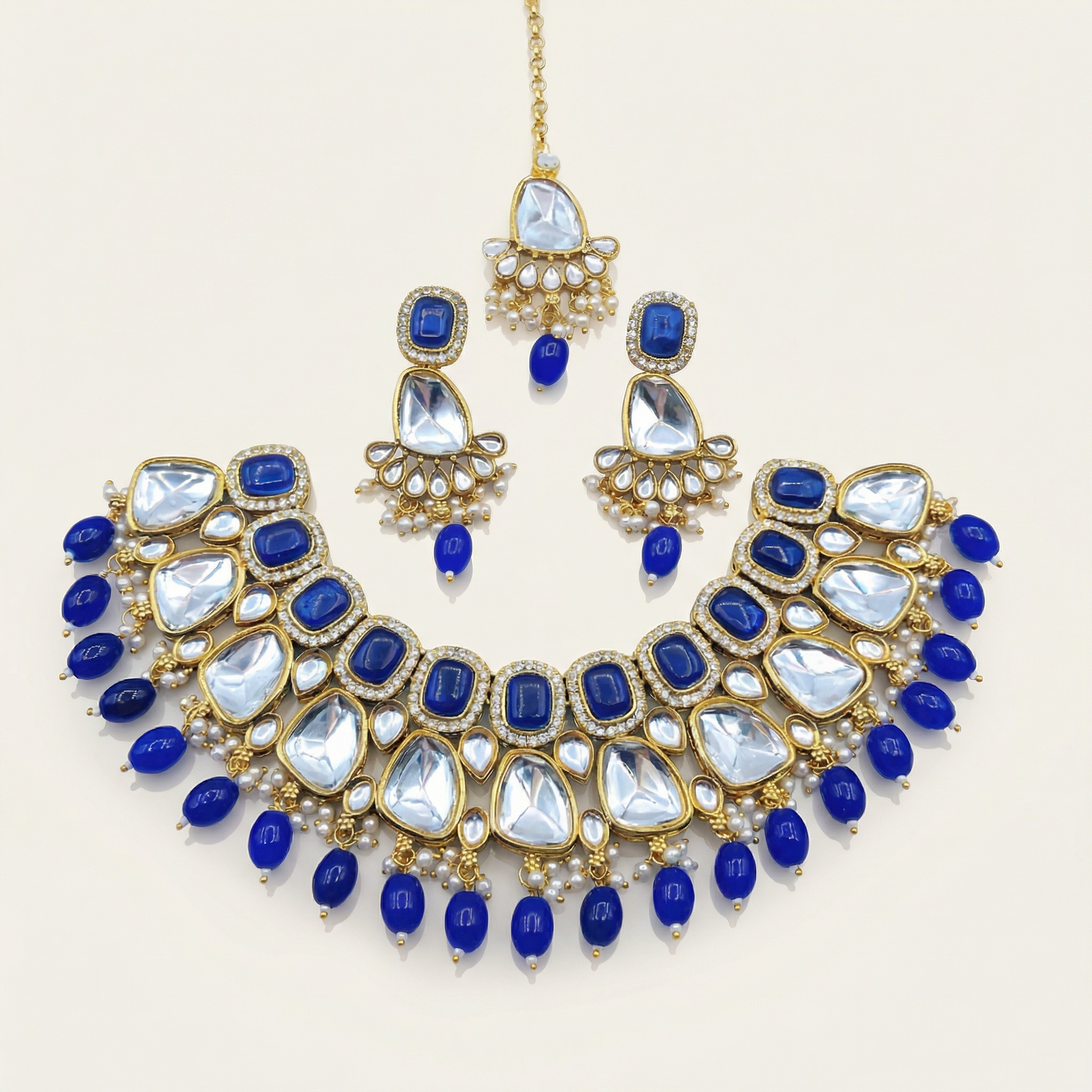 Kundan Choker Set | Earrings | Sarah Jadau Kundan Jewellery for Women