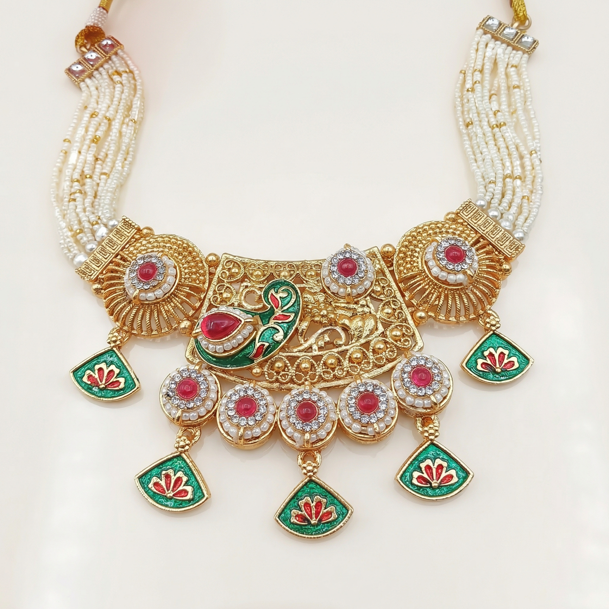 Meenakari Necklace | Tripti Rajputi Gold-Plated Statement Set with Earrings
