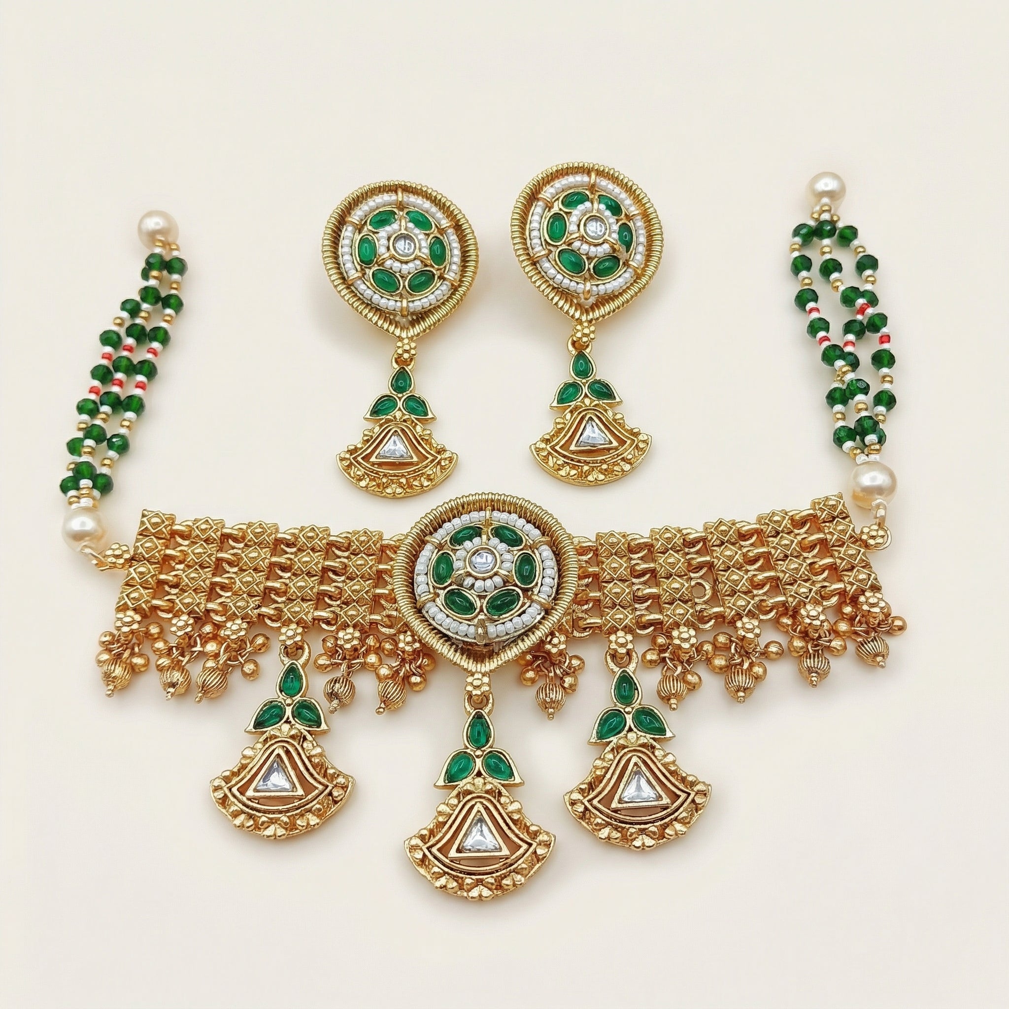 Kundan Choker Set | Meenakari Rajputi Luxury Indian Jewelry - nandai.store