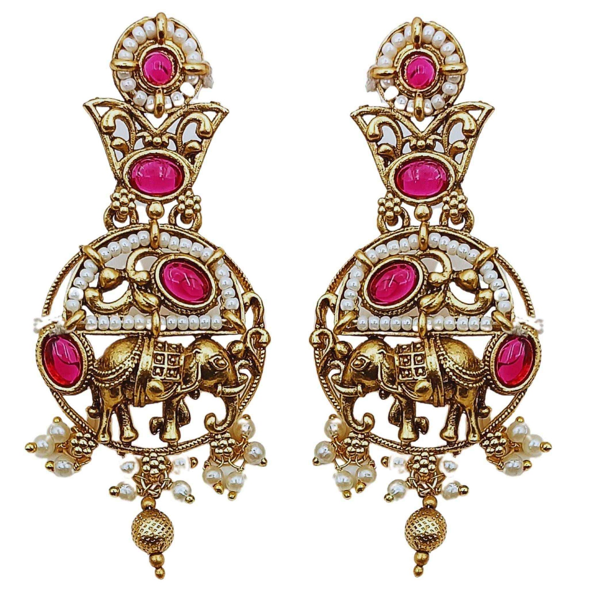 Elephant Necklace Set | Rajputi Luxury Rajwadi Wedding Jewelry