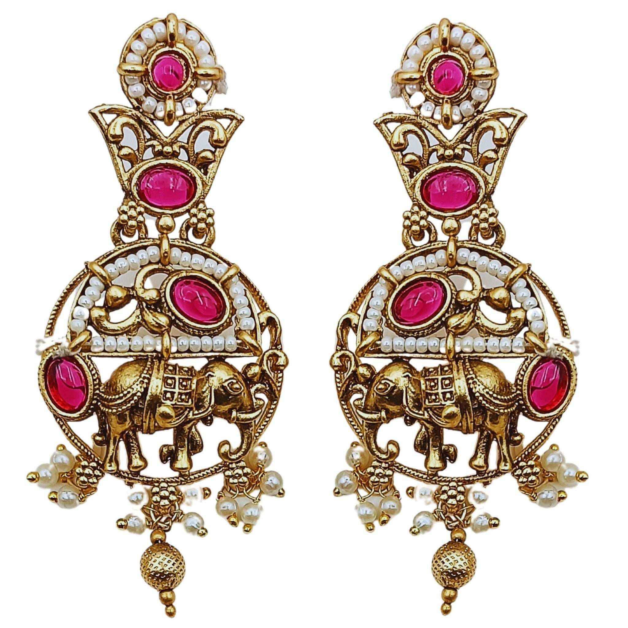 Elephant Necklace Set | Rajputi Luxury Rajwadi Wedding Jewelry