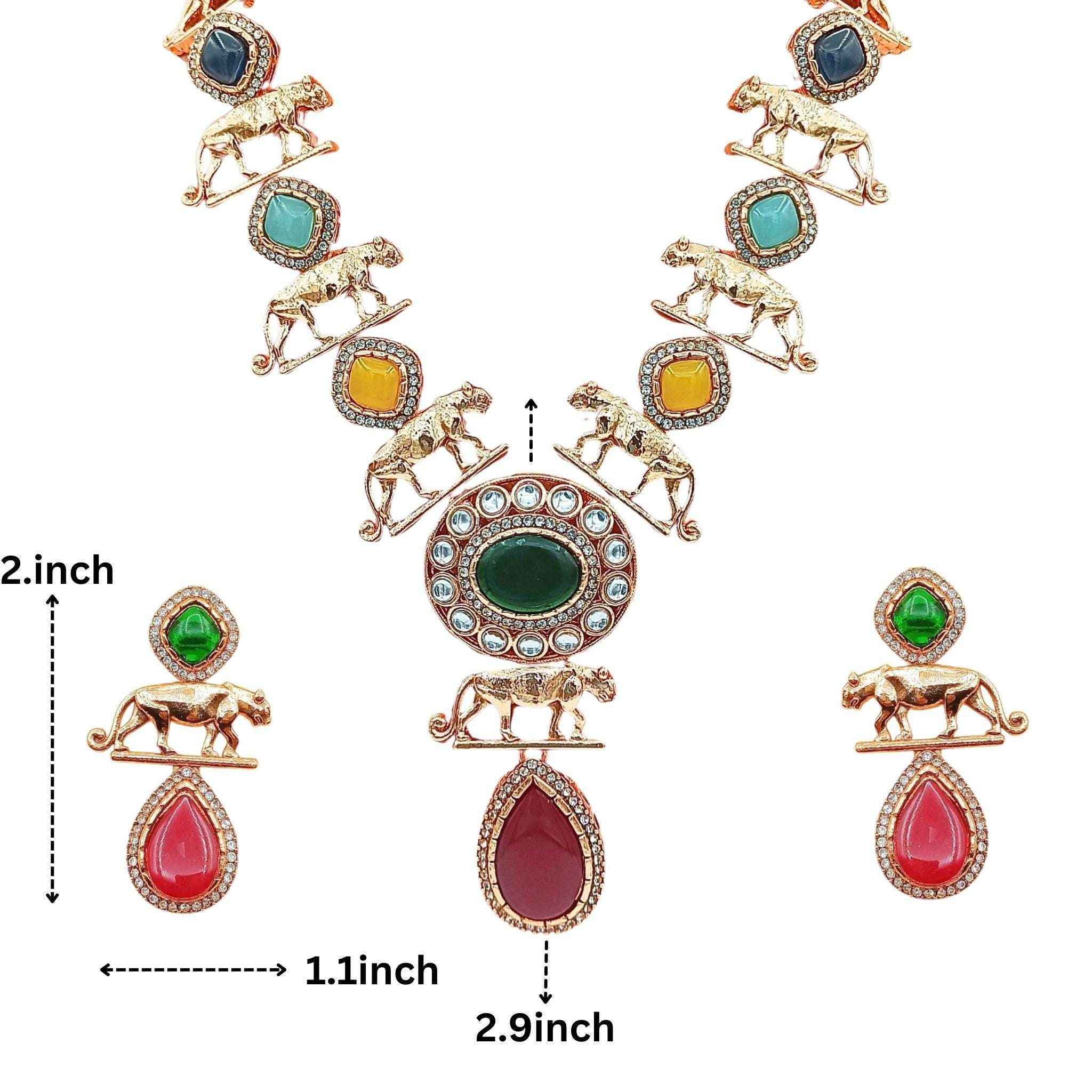 Meenakari Necklace Set | Rajwadi Luxury Gold-Plated Indian Jewelry