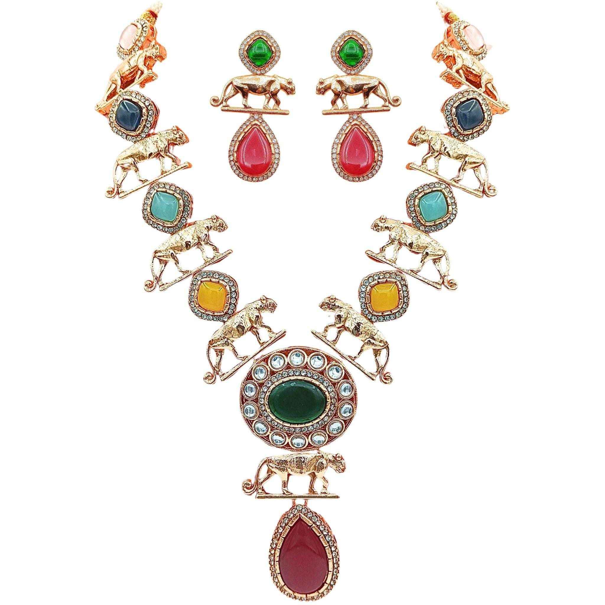 Meenakari Necklace Set | Rajwadi Luxury Gold-Plated Indian Jewelry