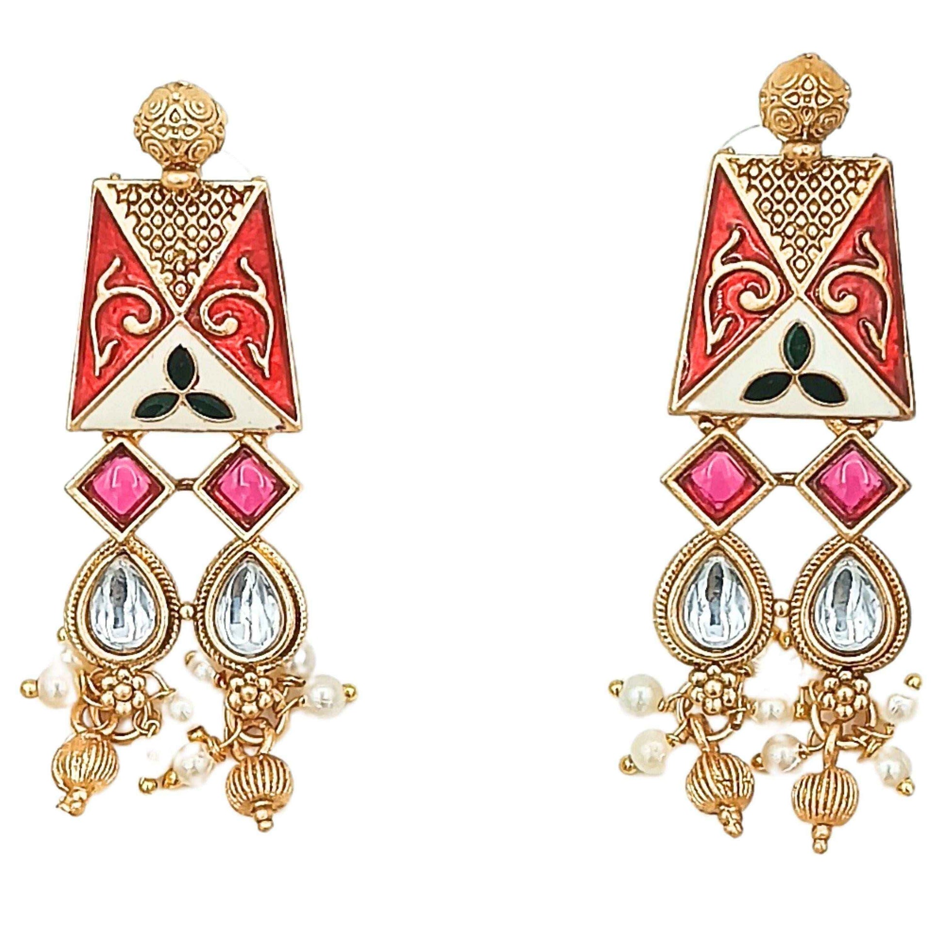 Meenakari Necklace Set | Rajwadi Luxury Gold-Plated Indian Jewelry