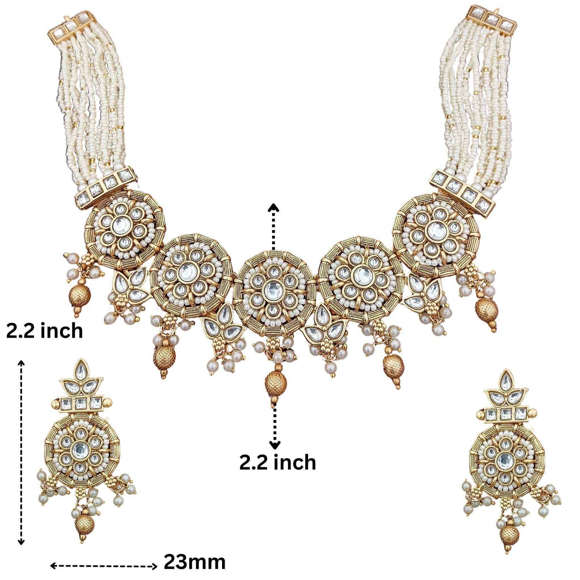 Kundan Choker Set | Rajputi Bridal Necklace with Pearls & Gold
