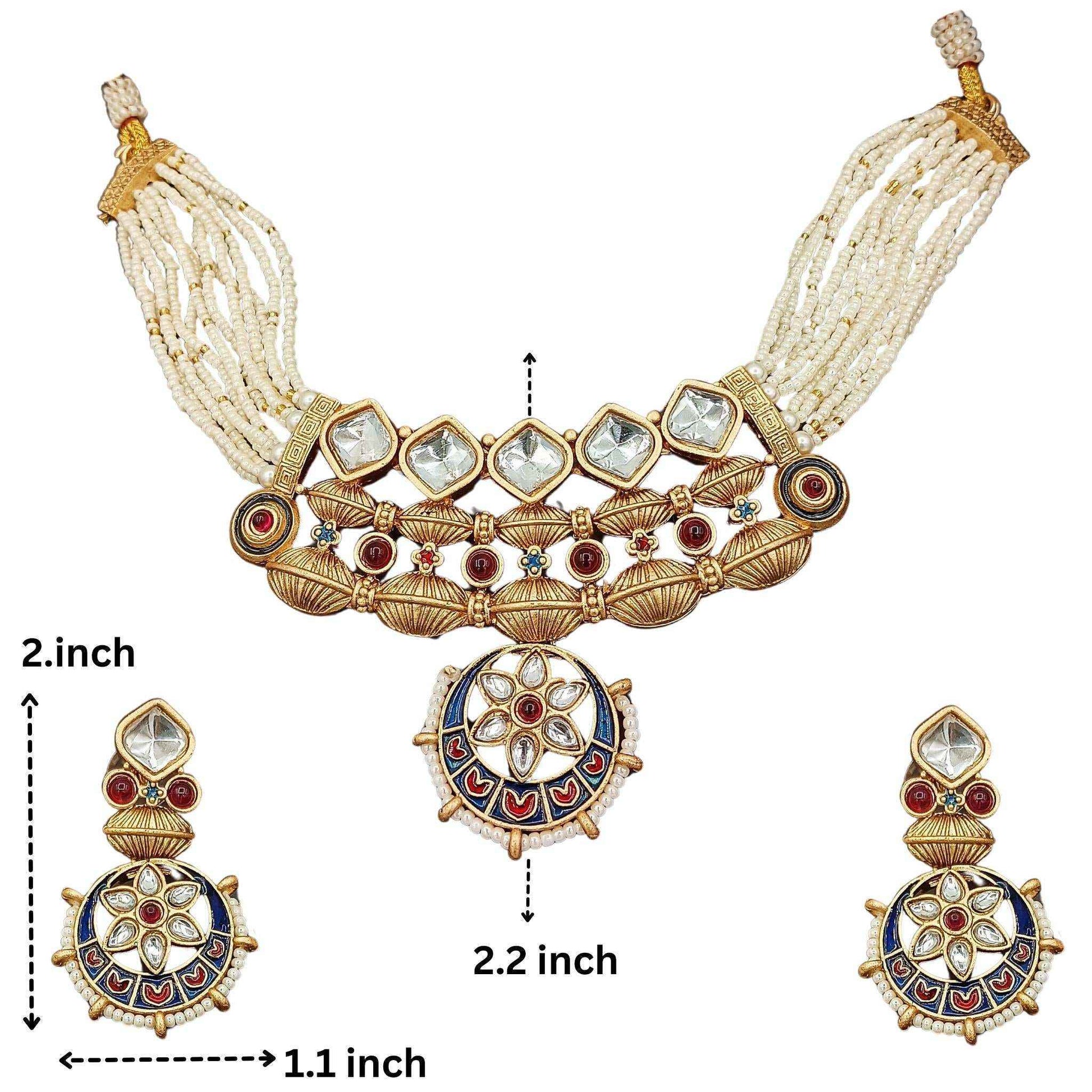 Meena Jewelry Set | Rajputi Luxury Indian Necklace & Earrings