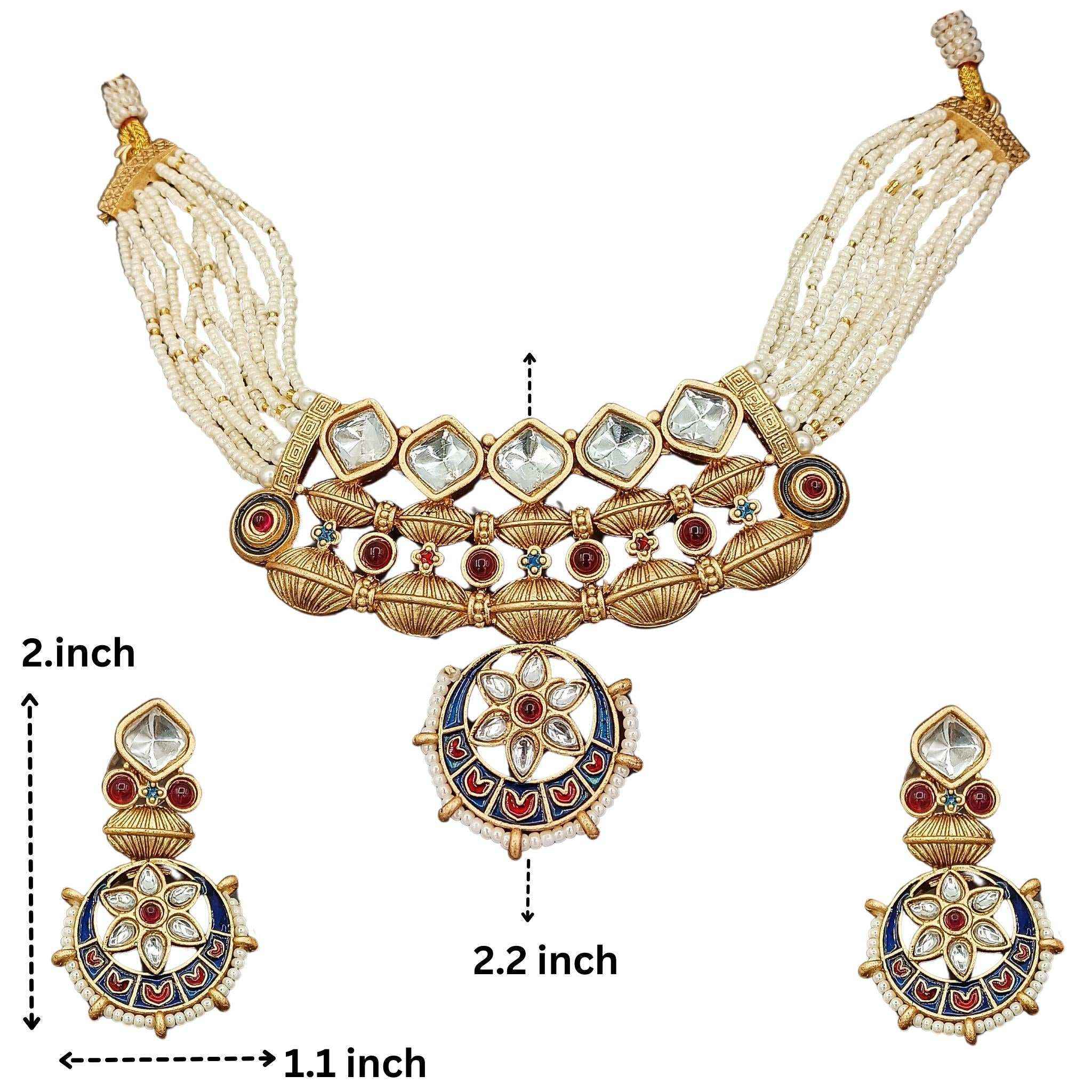 Meena Jewelry Set | Rajputi Luxury Indian Necklace & Earrings