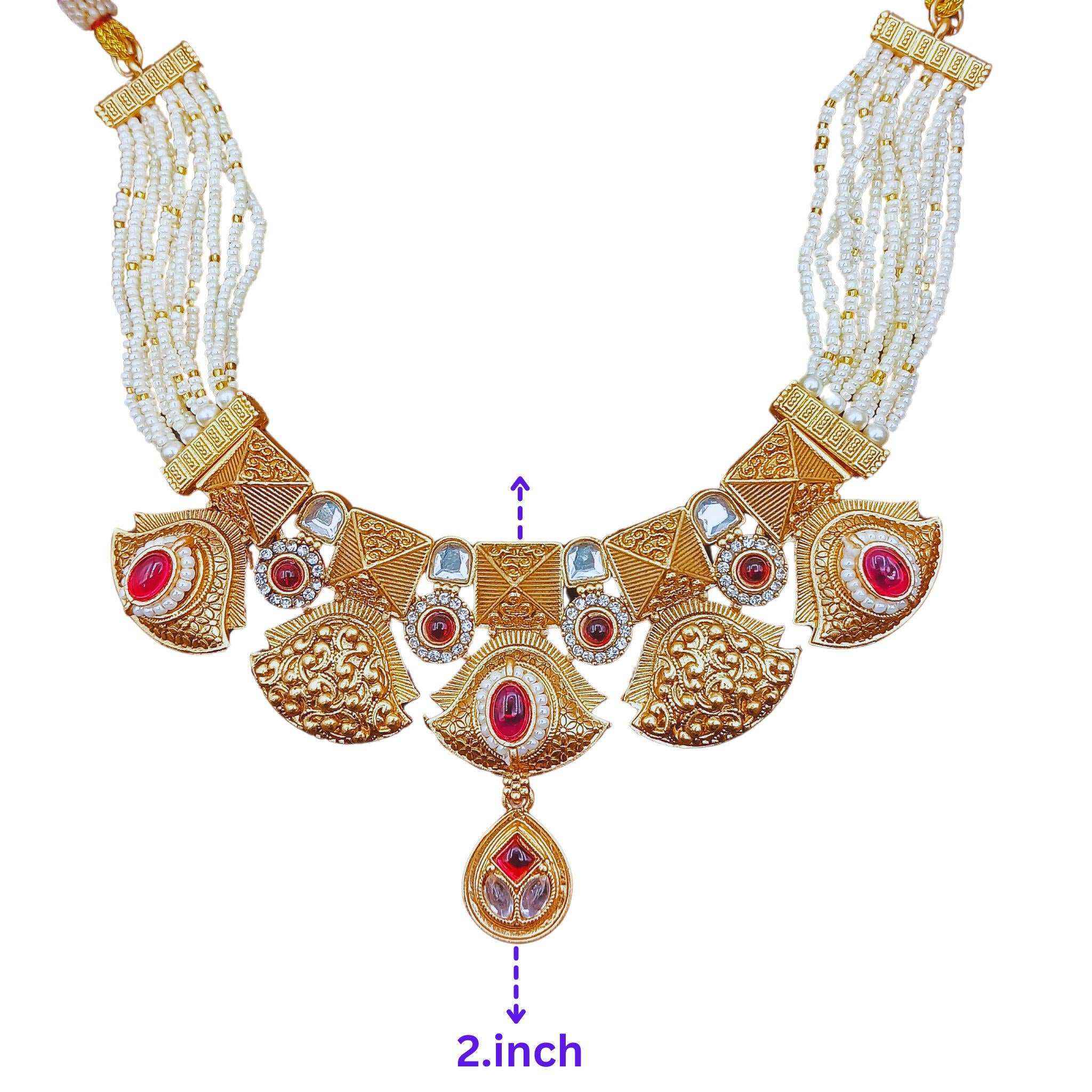 Meenakari Rajputi Choker Necklace | Antique Gold Enamel Jewelry Set