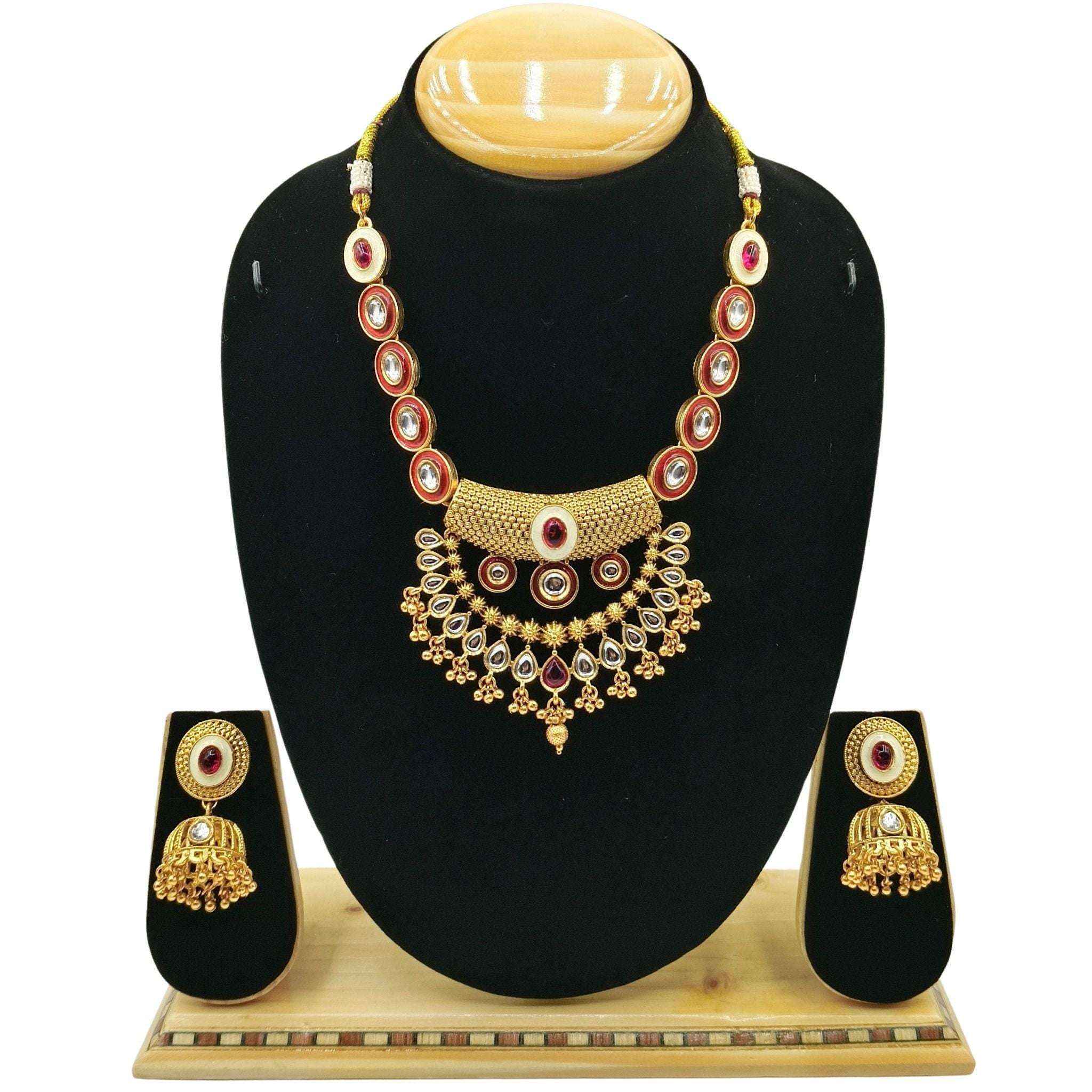 Kundan Choker Set | Rajputi Luxury Indian Bridal Necklace & Earrings