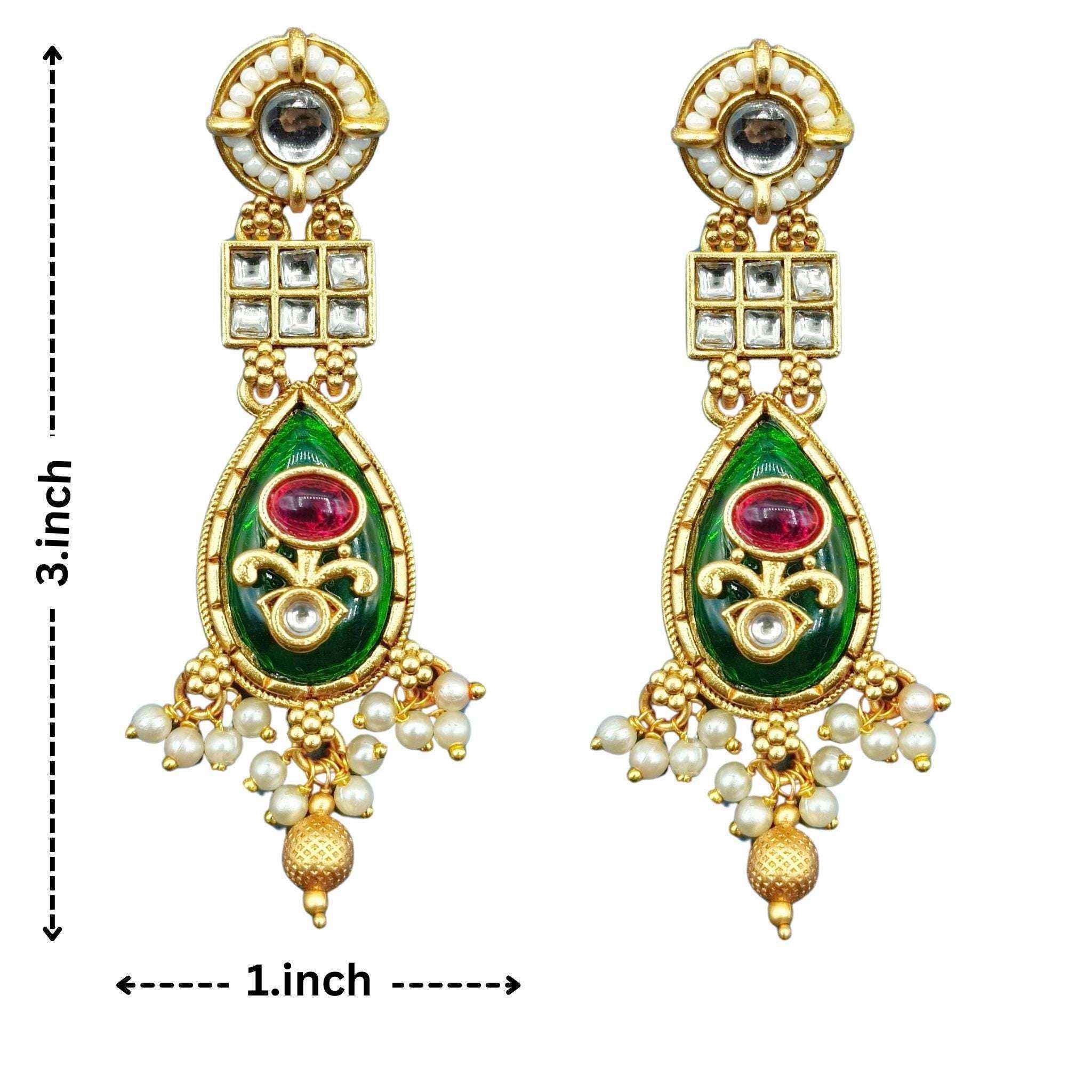 Meenakari Kundan Necklace | Rajputi Pearl Choker Bridal Jewelry