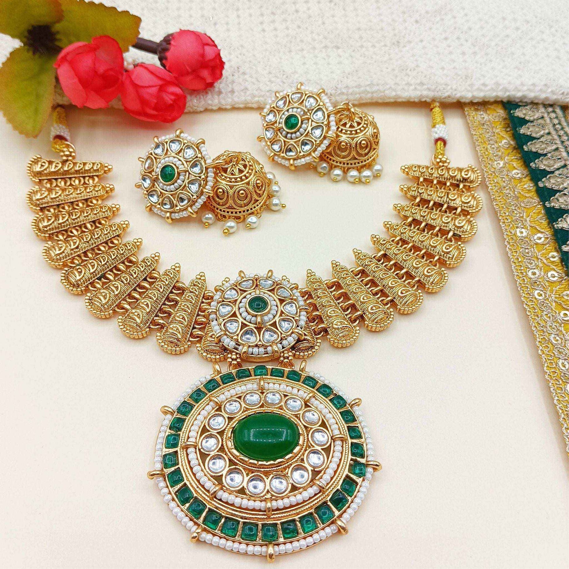 Kundan Choker Set | Rajputi Luxury Indian Bridal Jewelry
