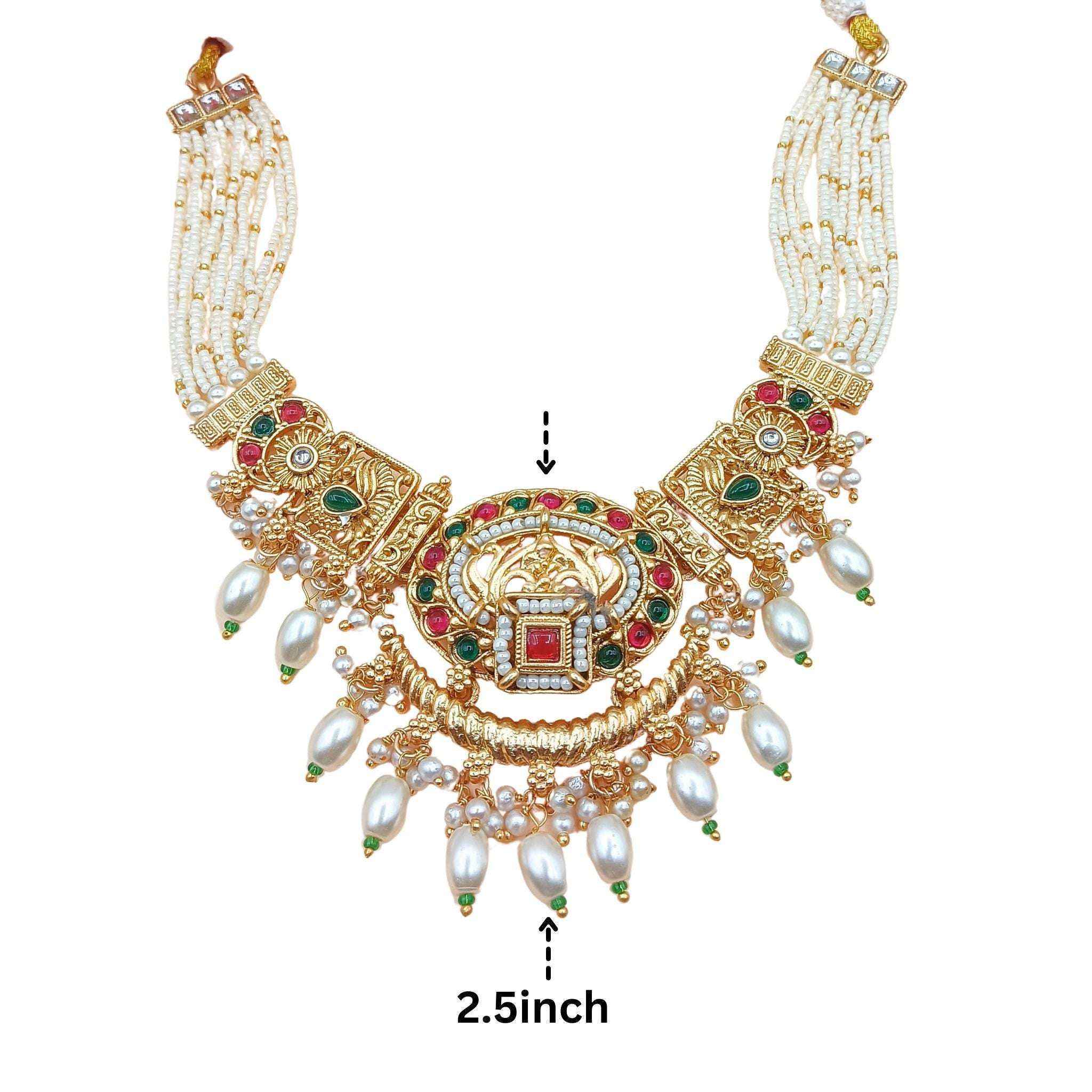Meenakari Necklace Set | Rajwadi Luxury Handcrafted Bridal Jewelry