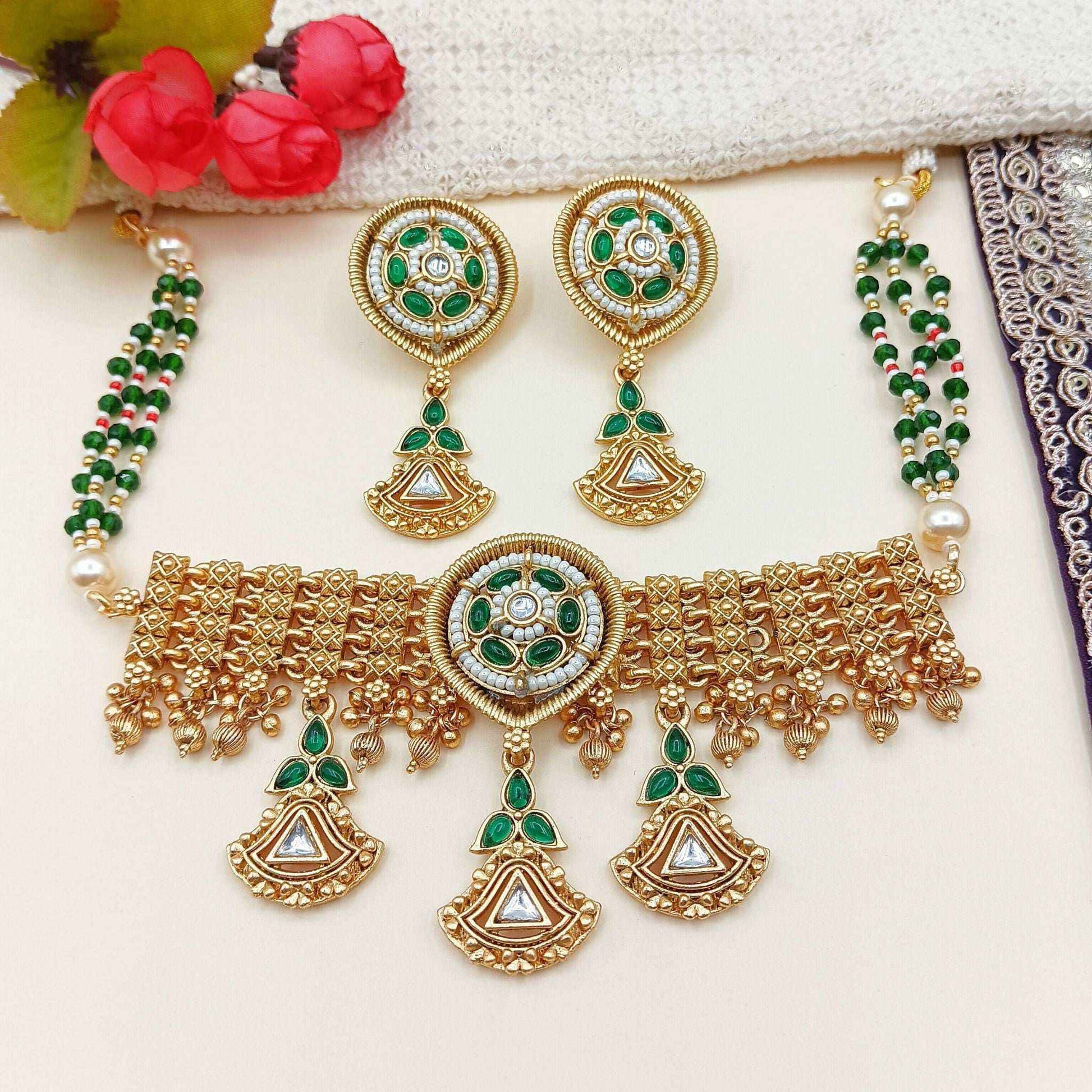 Kundan Choker Set | Meenakari Rajputi Luxury Indian Jewelry