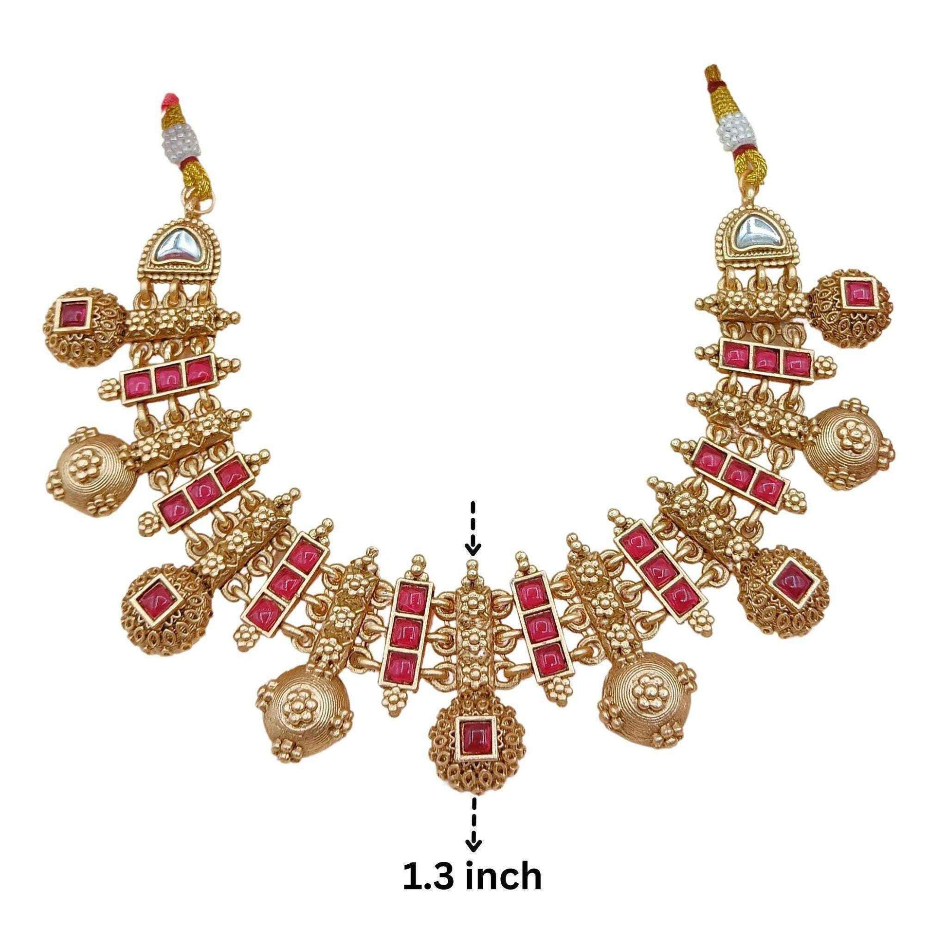 Meenakari Necklace Set | Rajwadi Antique Gold Bridal Jewelry