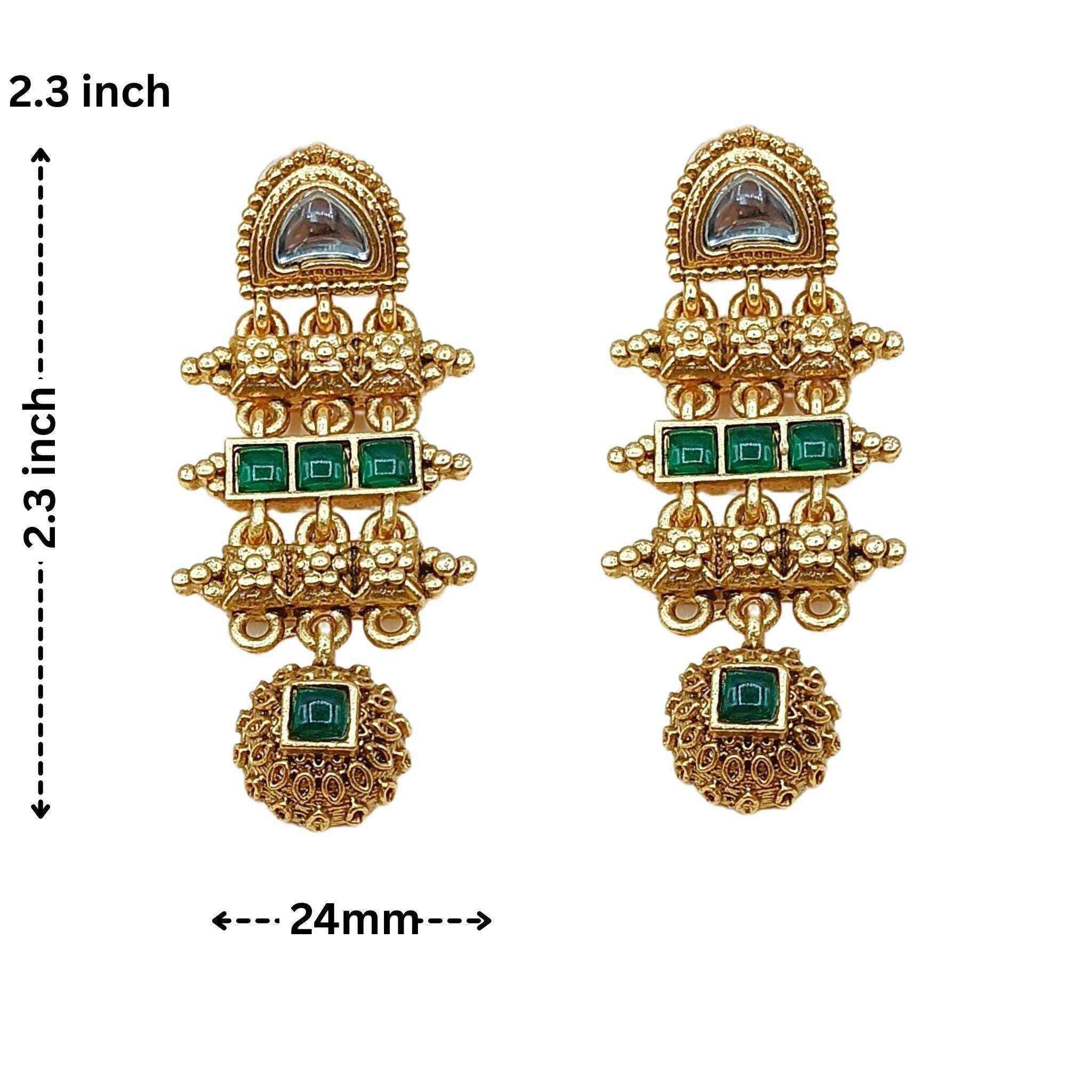 Meenakari Necklace Set | Rajwadi Antique Gold Bridal Jewelry