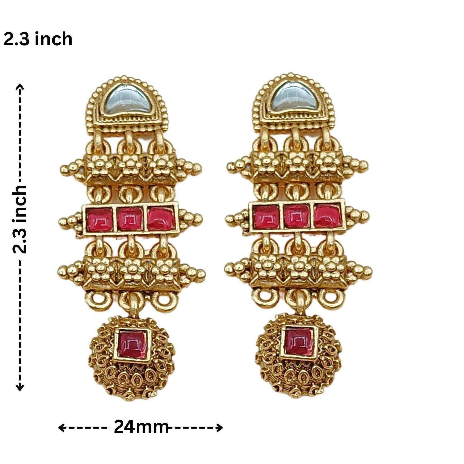 Meenakari Necklace Set | Rajwadi Antique Gold Bridal Jewelry