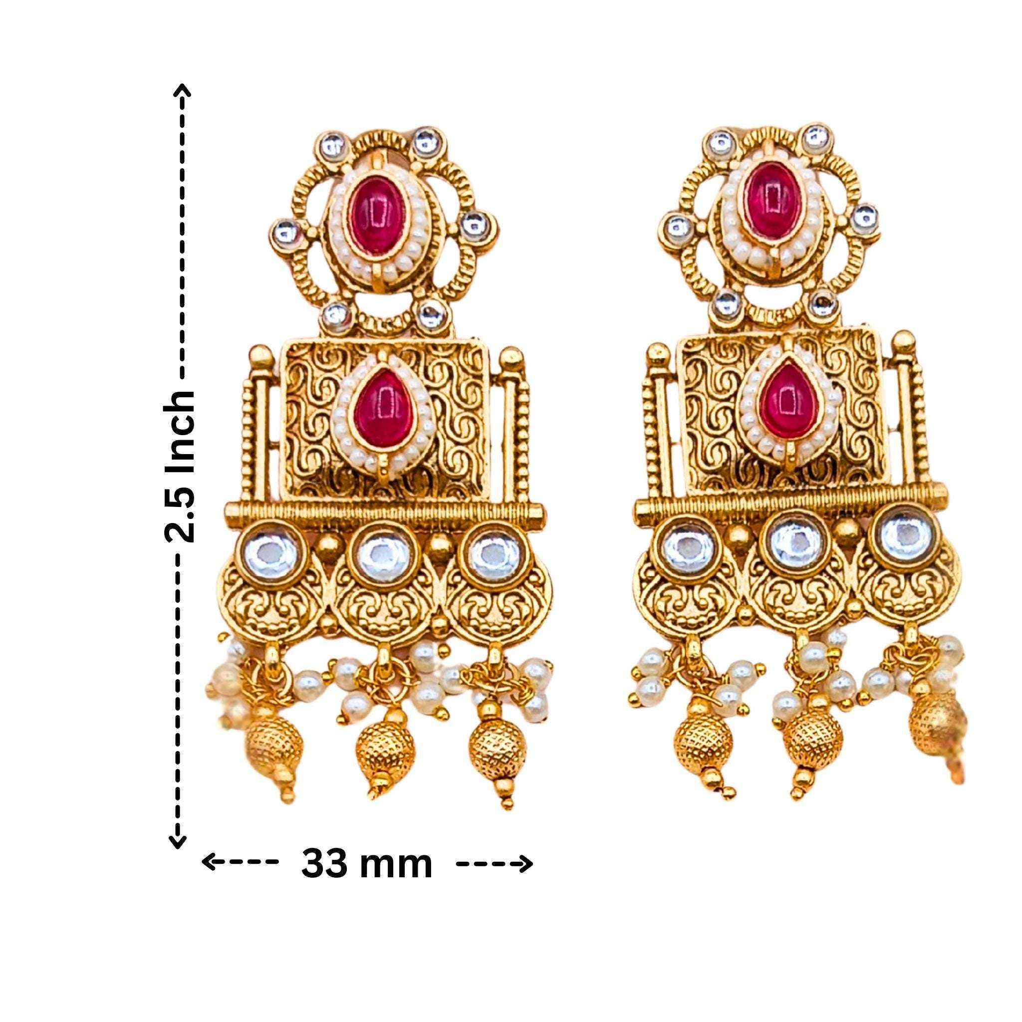 Temple Choker Necklace | Pallavi Gold-Plated South Indian Jewellery Set