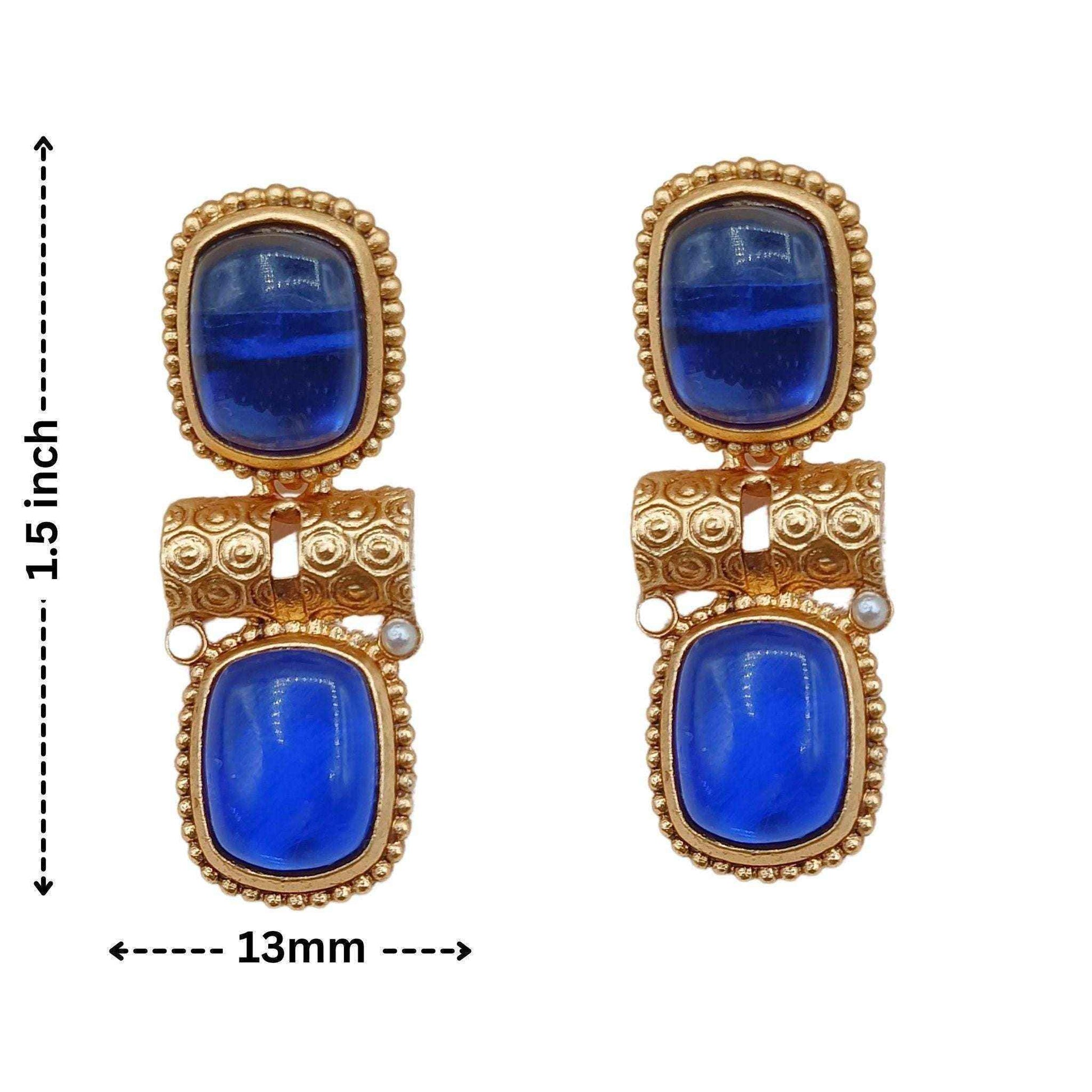 Rajwadi Choker Necklace | Monalisa Fusion Bridal Jewelry Set with Earrings