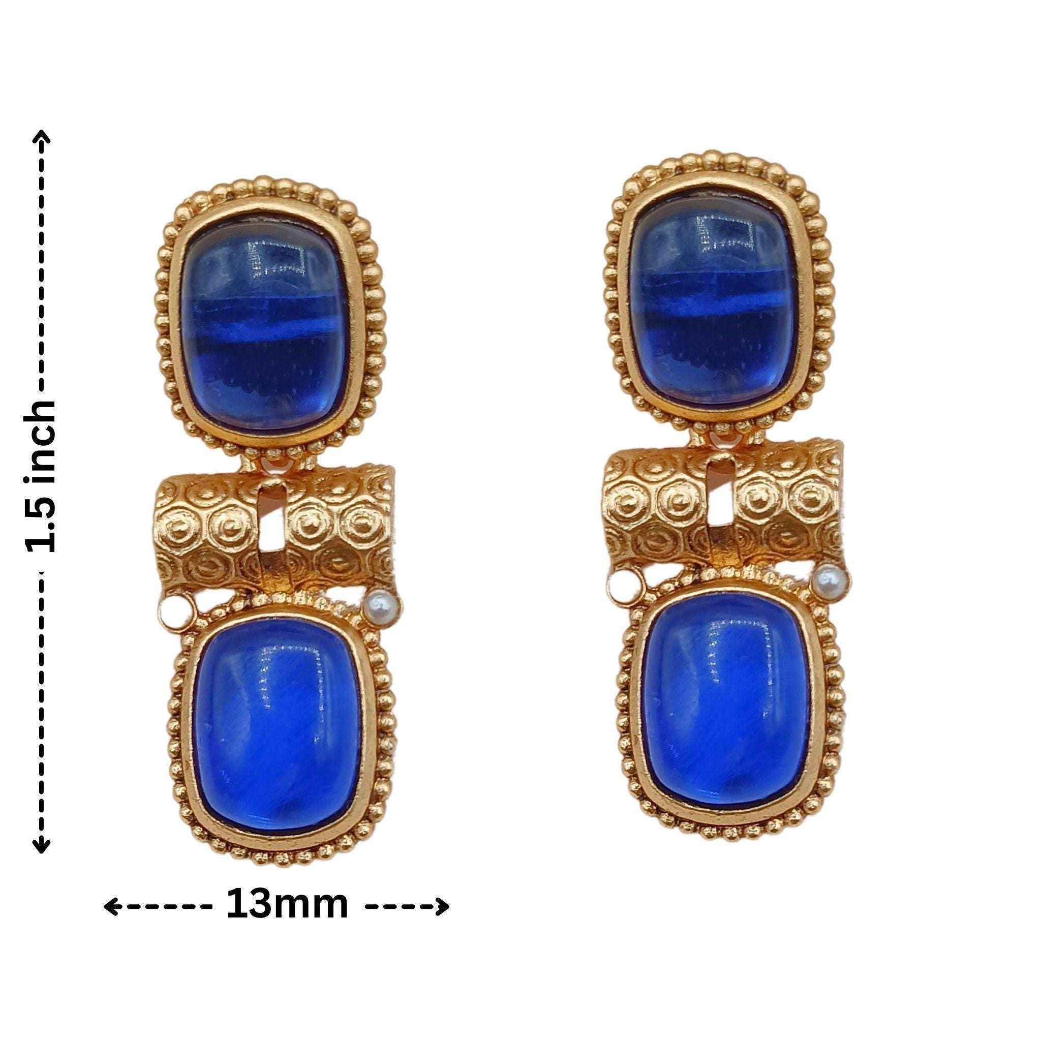 Rajwadi Choker Necklace | Monalisa Fusion Bridal Jewelry Set with Earrings