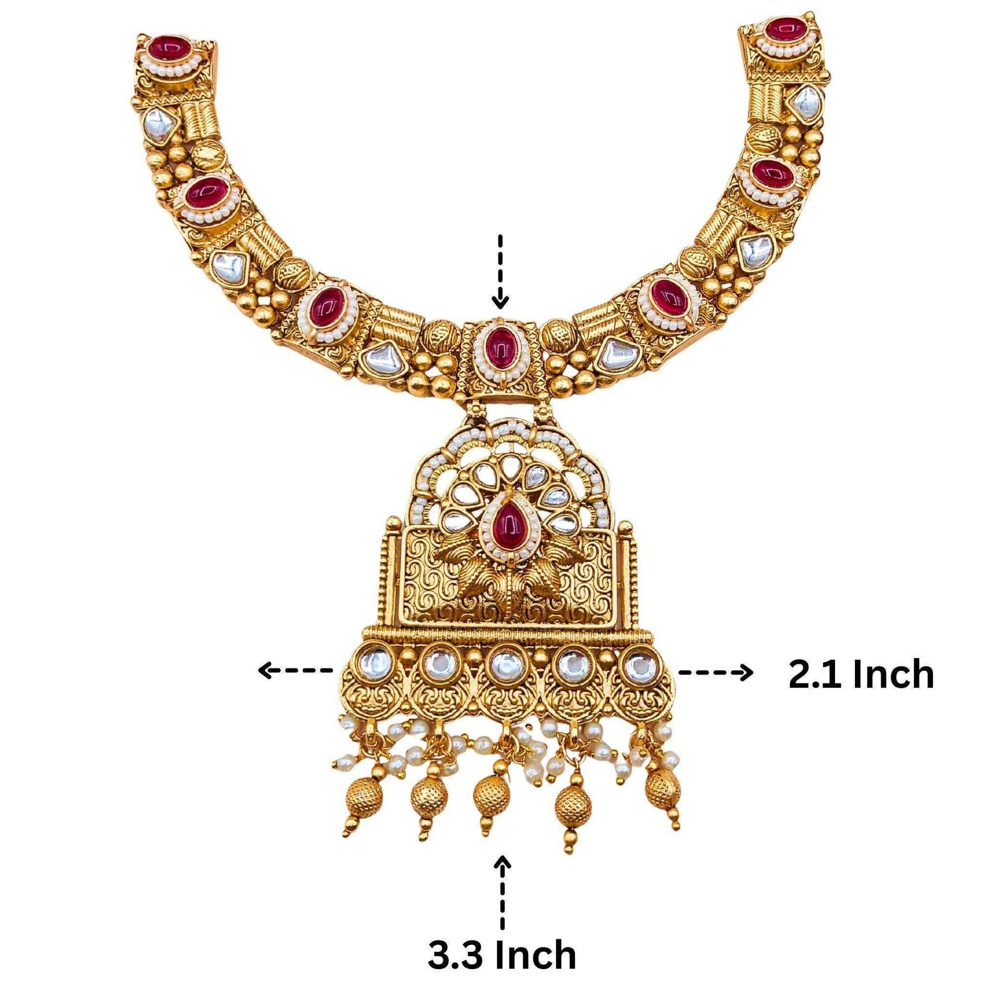 Temple Choker Necklace | Pallavi Gold-Plated South Indian Jewellery Set