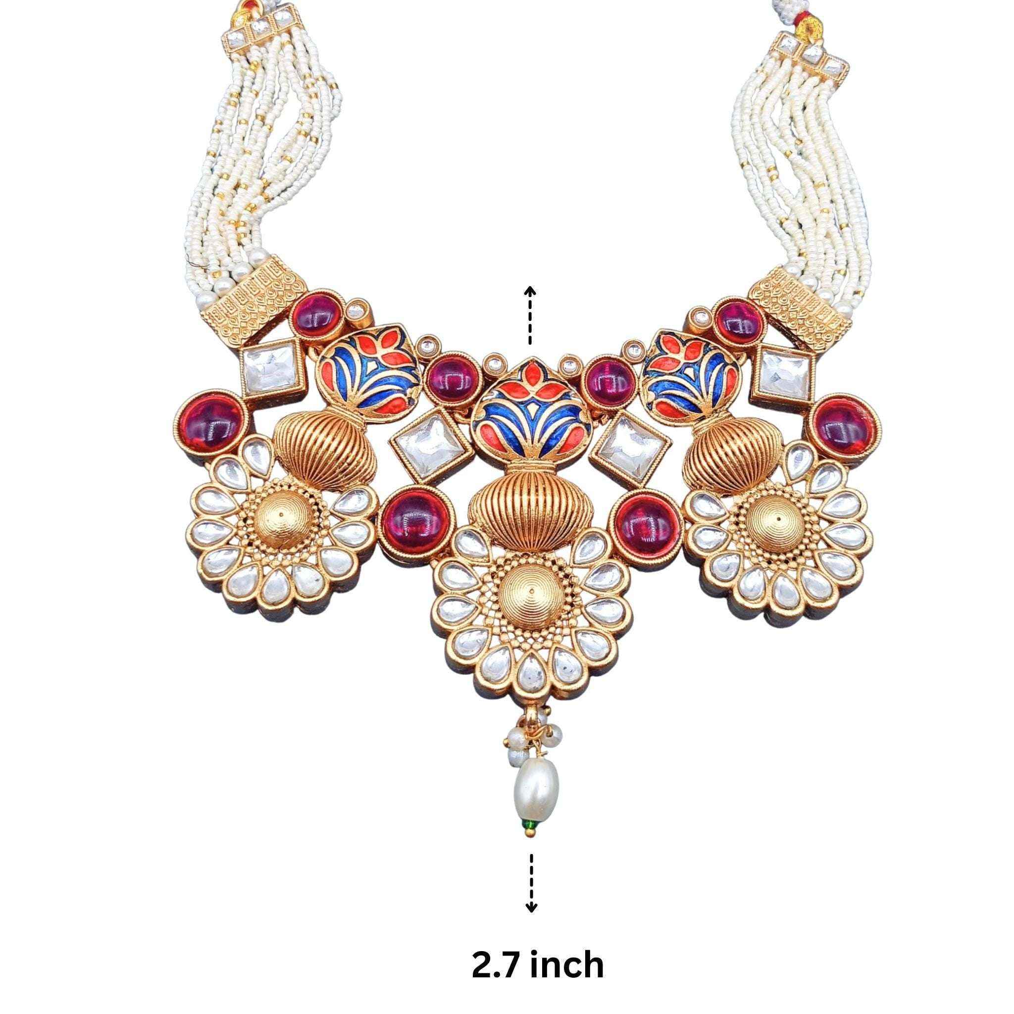 Sonakshi Matte Gold Hasadi Choker Set - Elegant Rajputi Jewellery for Timeless Beauty