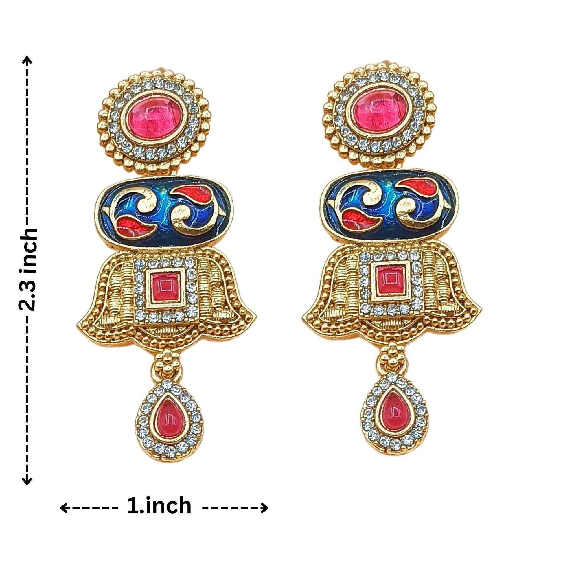 Meenakari Choker Set | Meenakari Kundan Choker Necklace Gold – Rajwadi Bridal Jewellery