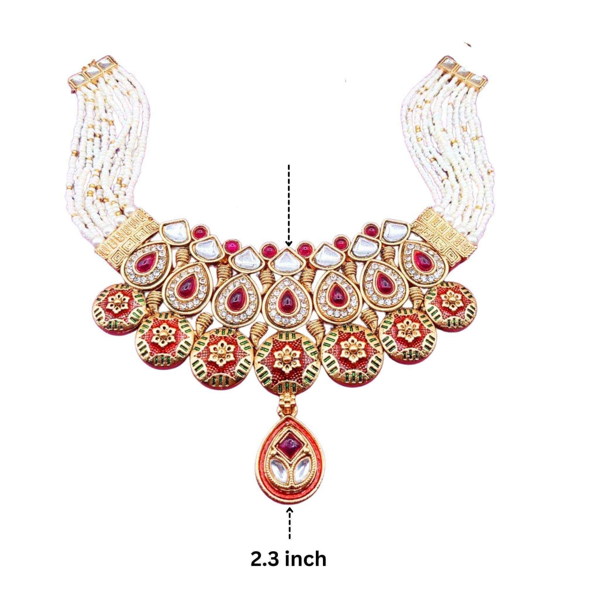 Meenakari Choker Set | Priyanka Rajputi Bridal Jewelry Necklace & Earrings