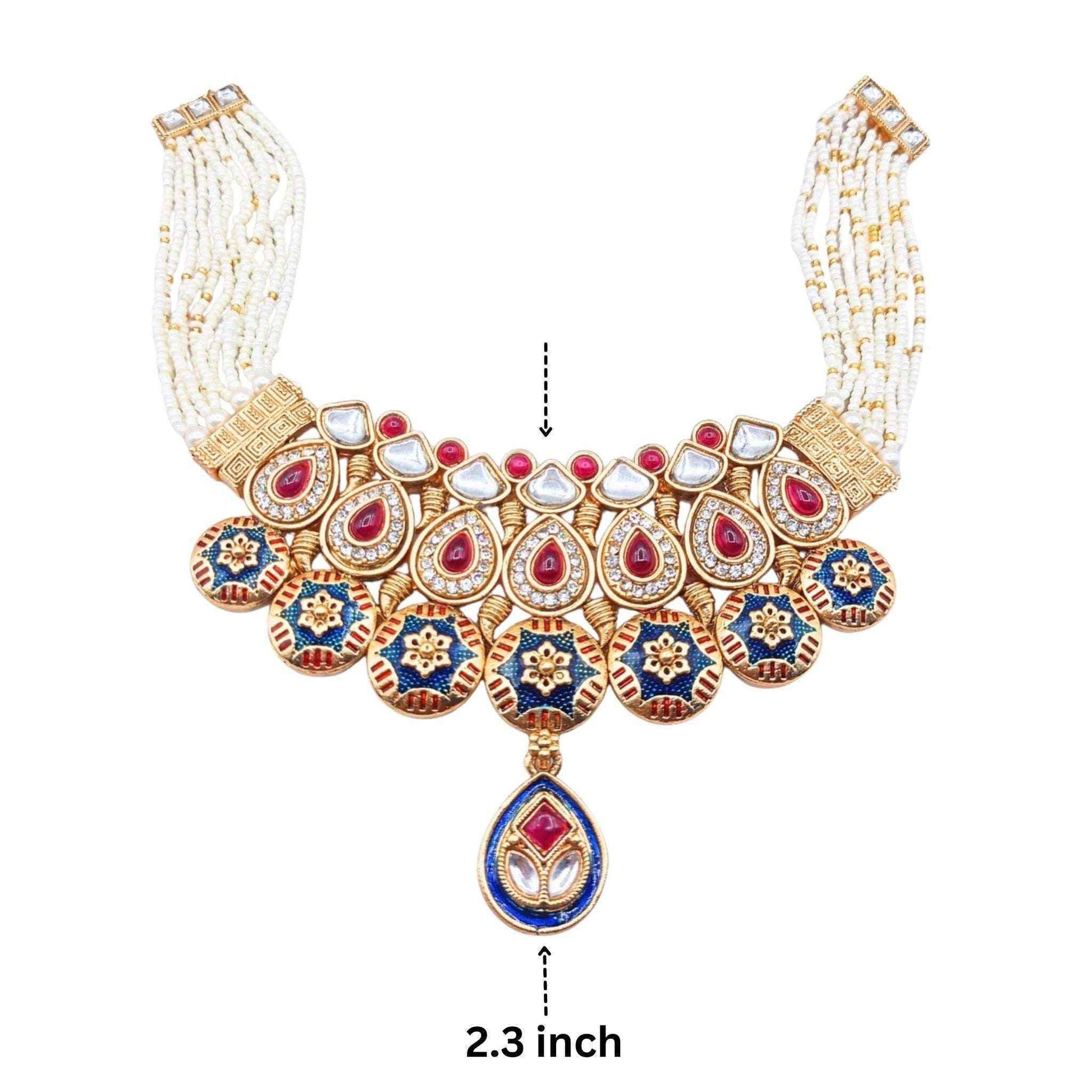 Meenakari Choker Set | Priyanka Rajputi Bridal Jewelry Necklace & Earrings