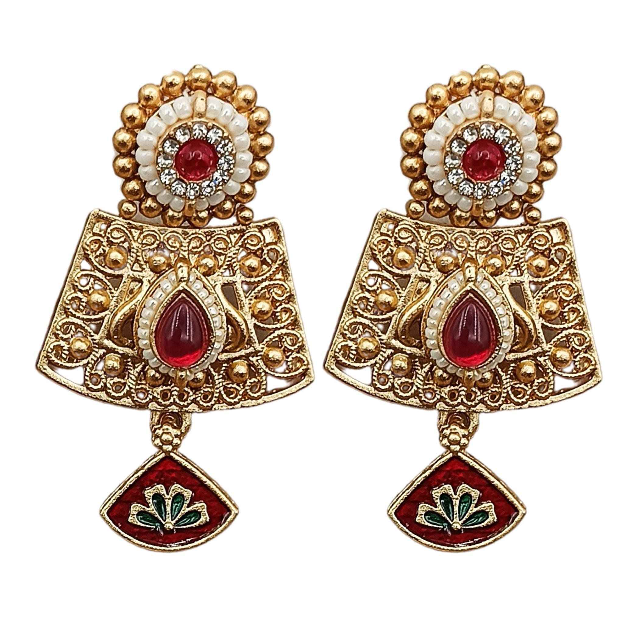 Meenakari Necklace | Tripti Rajputi Gold-Plated Statement Set with Earrings