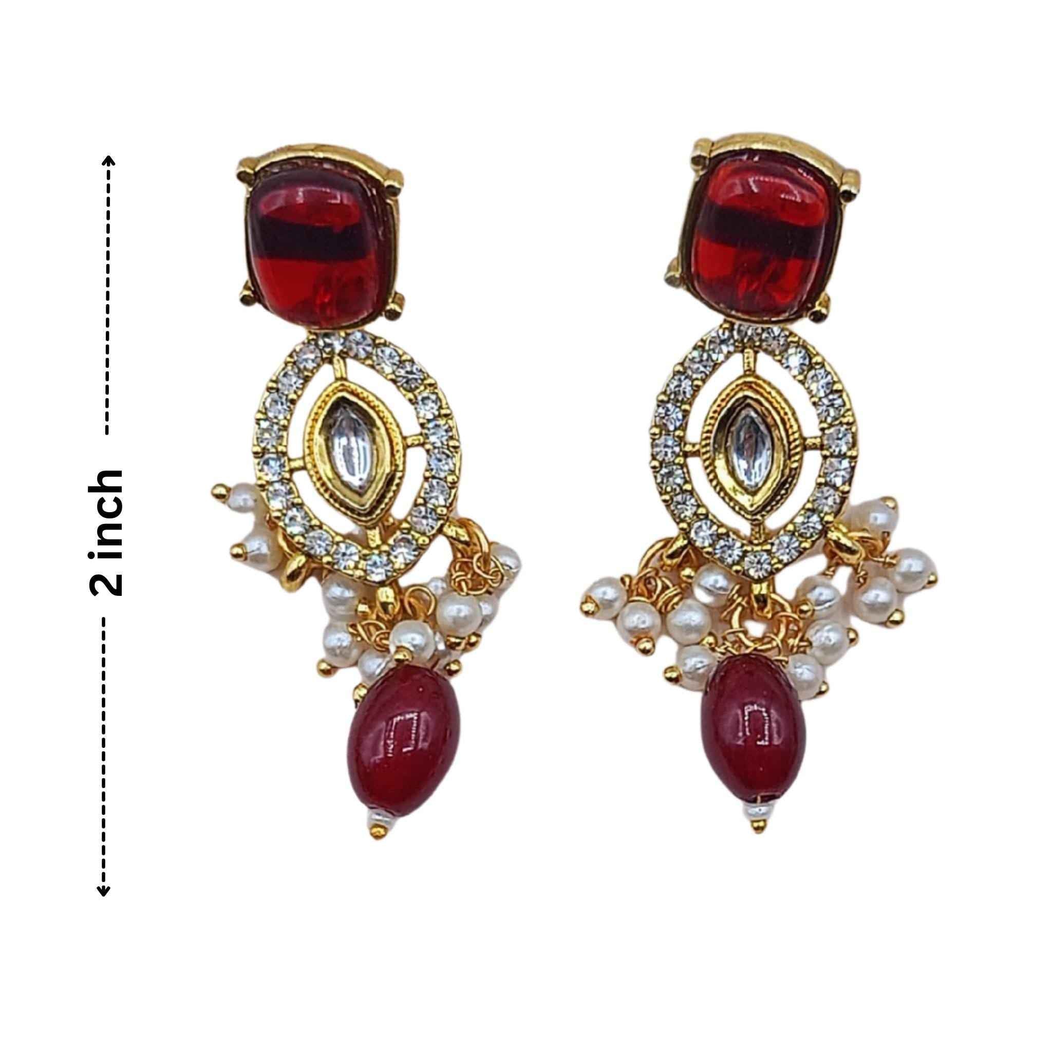 Rajwadi Kundan Choker | Kavya Gold-Plated Necklace Set with Earrings & Maang Tikka