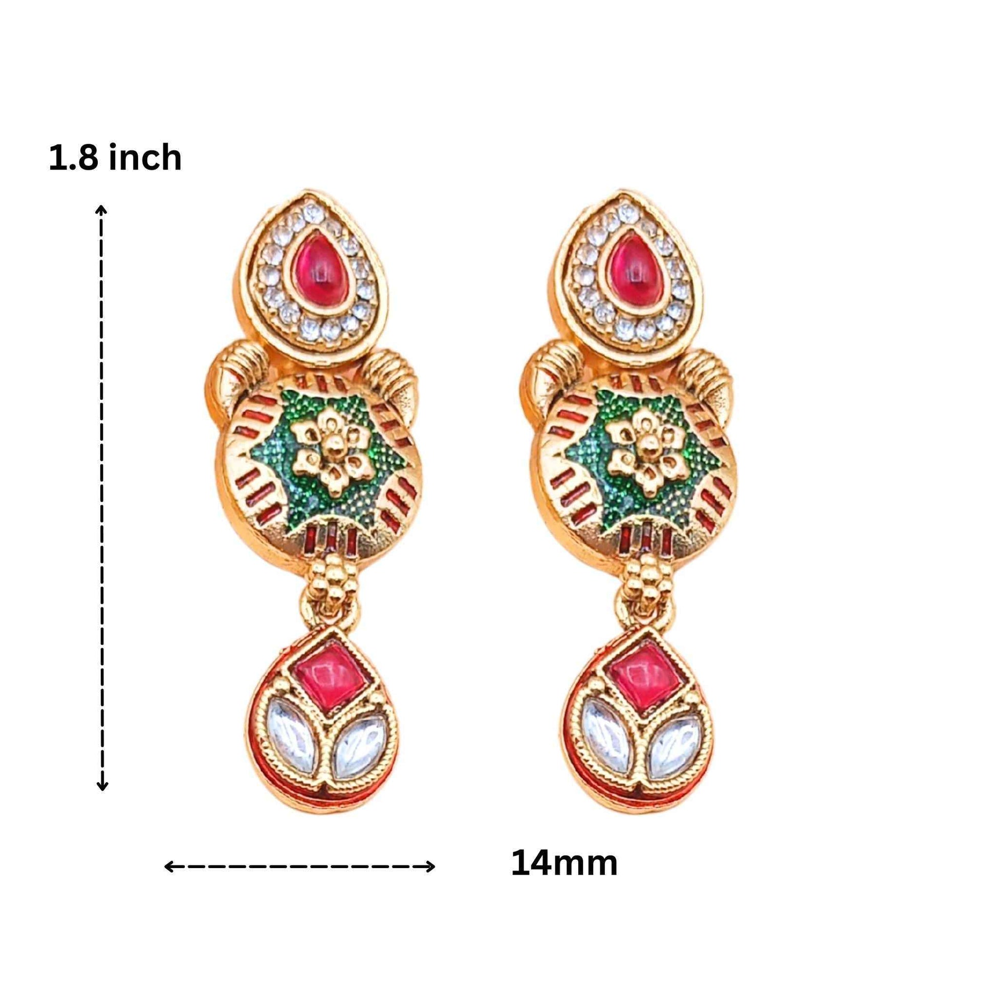 Meenakari Choker Set | Priyanka Rajputi Bridal Jewelry Necklace & Earrings