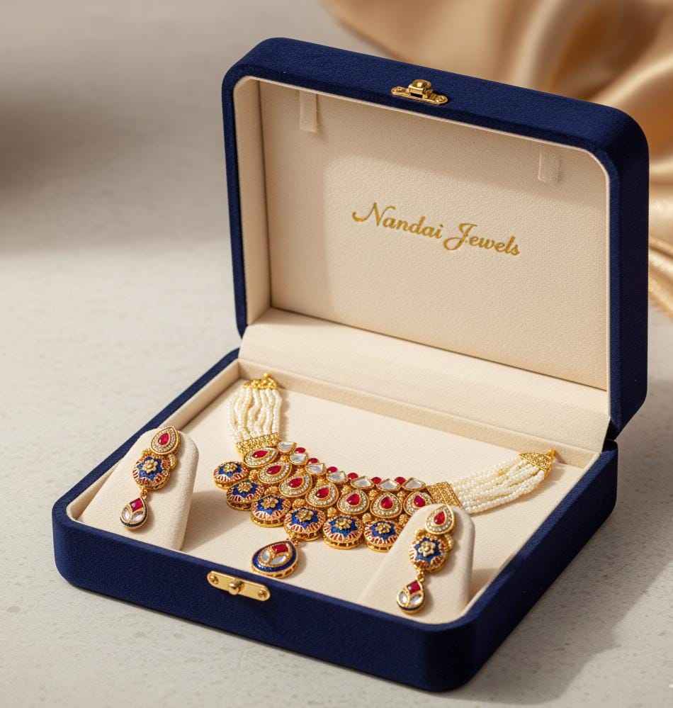 Meenakari Choker Set | Priyanka Rajputi Bridal Jewelry Necklace & Earrings