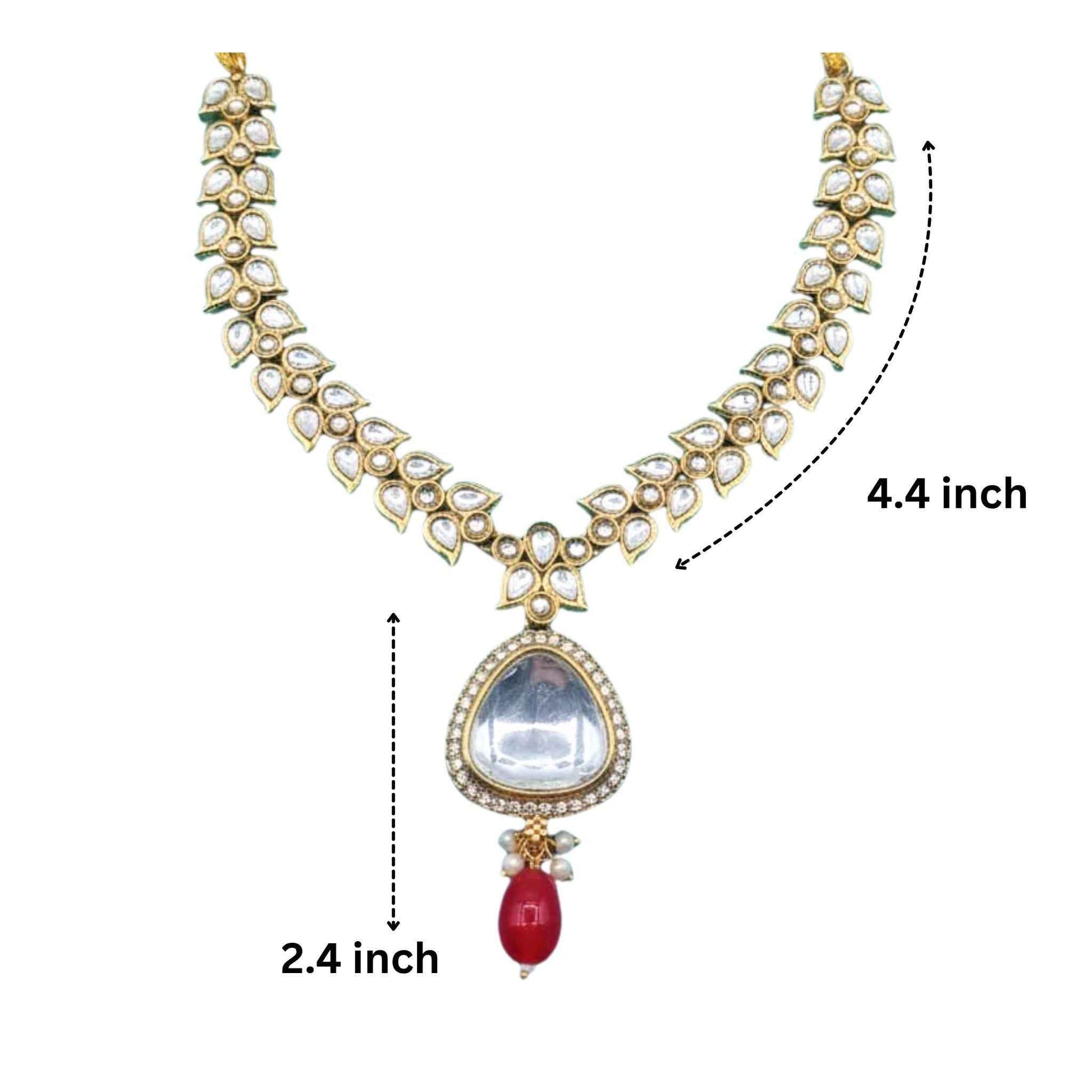 Polki Choker Set | Majestic Uncut Bridal Gold-Plated Necklace & Earrings