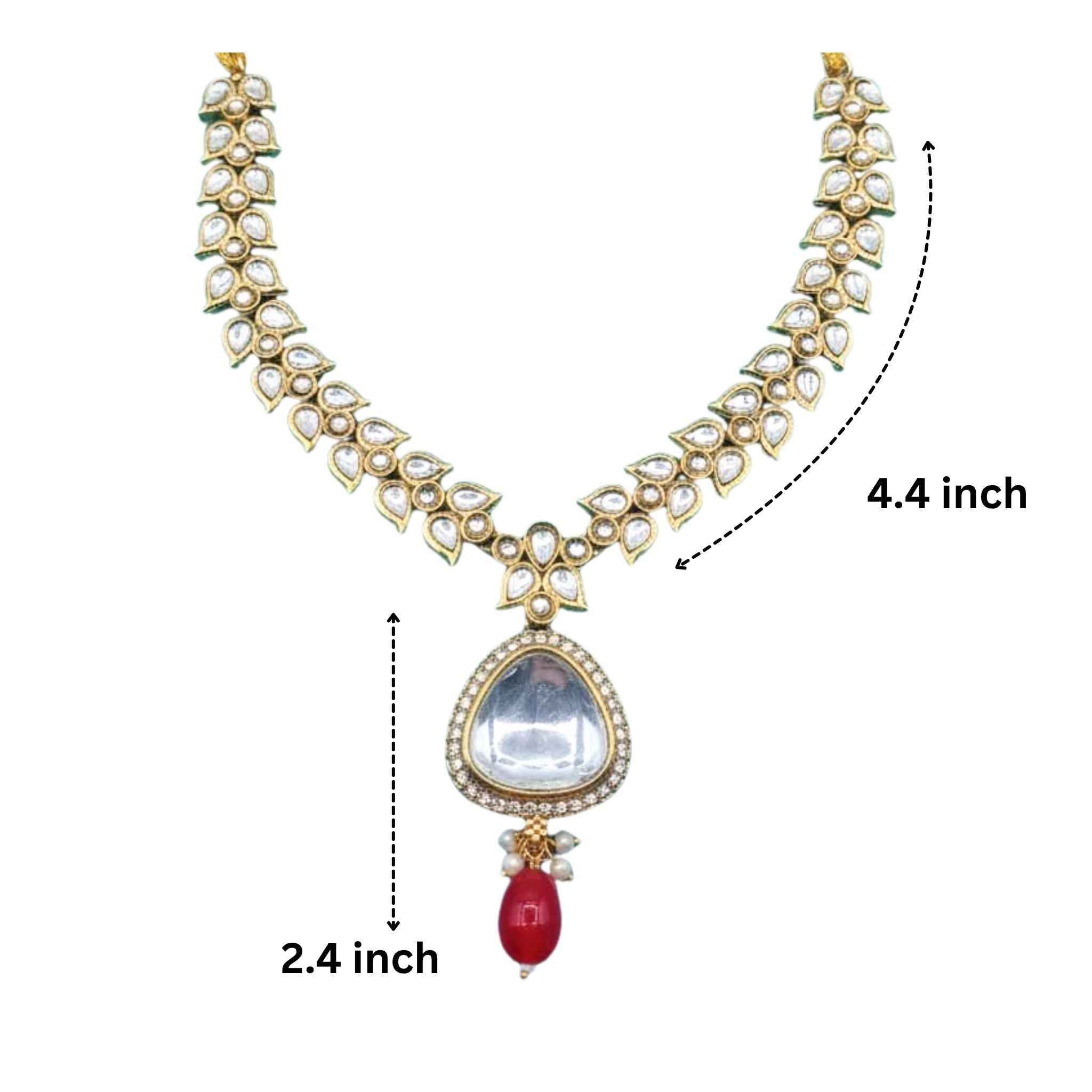 Polki Choker Set | Majestic Uncut Bridal Gold-Plated Necklace & Earrings