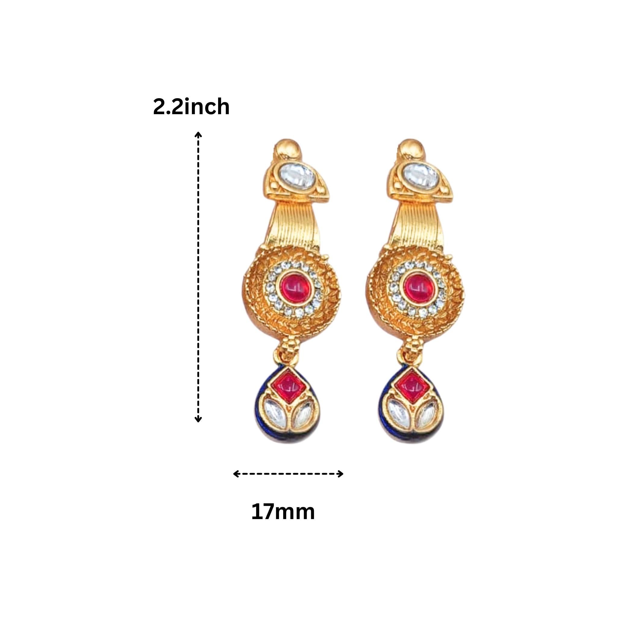 Meenakari Kundan Bridal Choker – Red & Green - Nandai Jewels