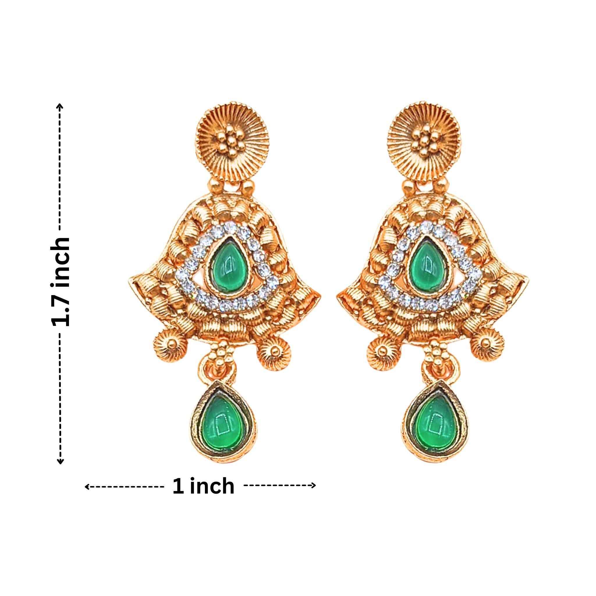 Temple Choker Necklace | Jaipur Bridal Gold-Plated Choker Set with Earrings