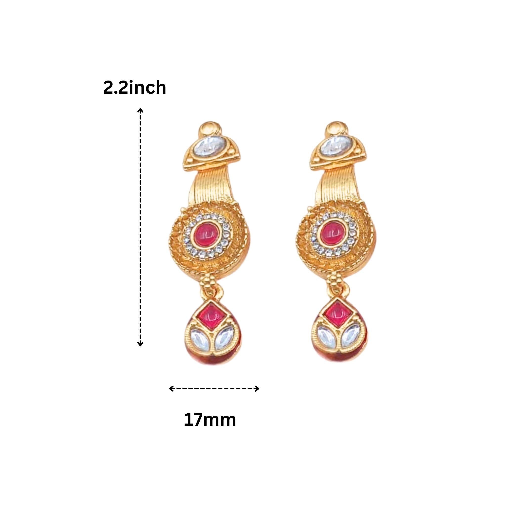 Meenakari Kundan Bridal Choker – Red & Green - Nandai Jewels