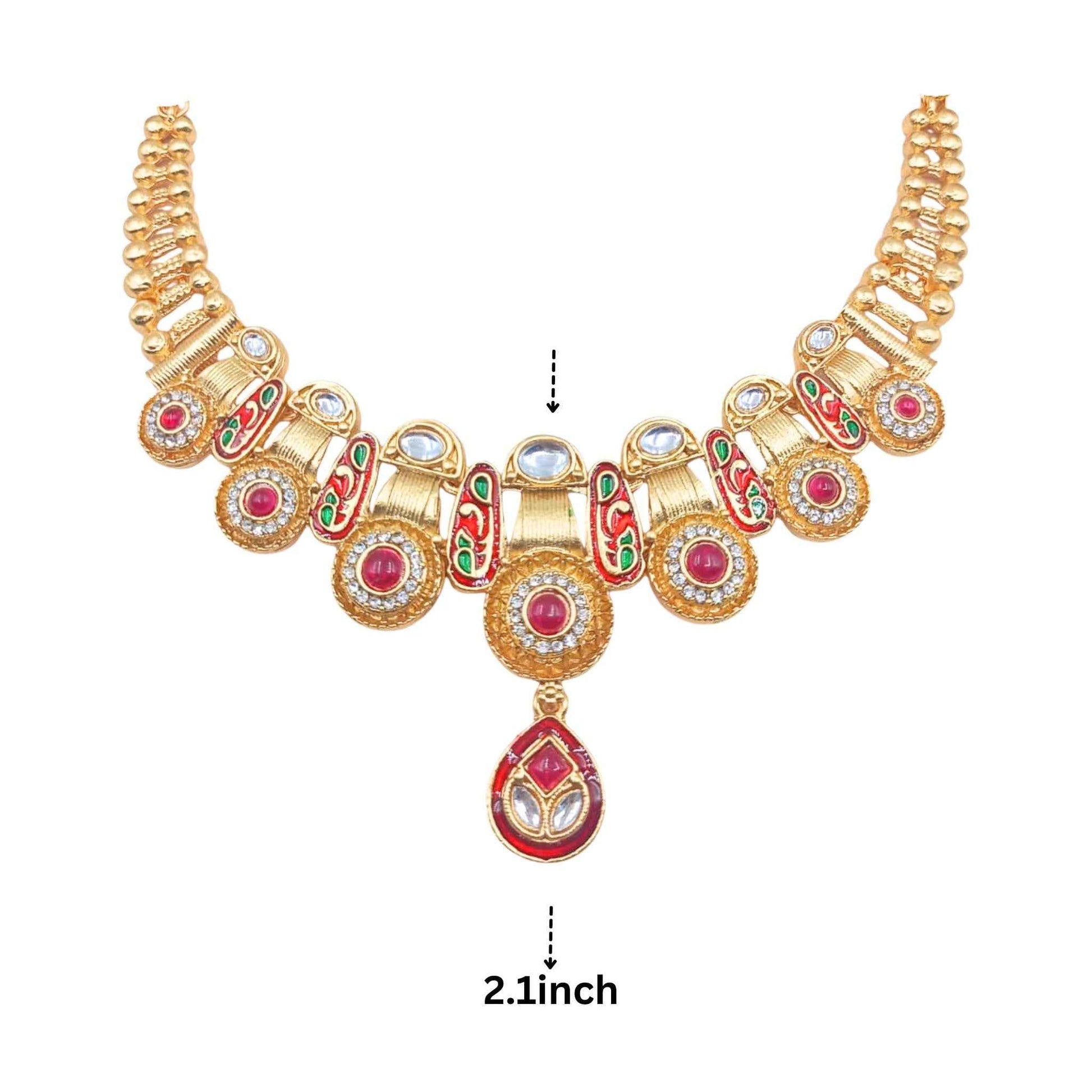 Meenakari Kundan Necklace | Bridal Jewellery Set with Earrings & Bangles