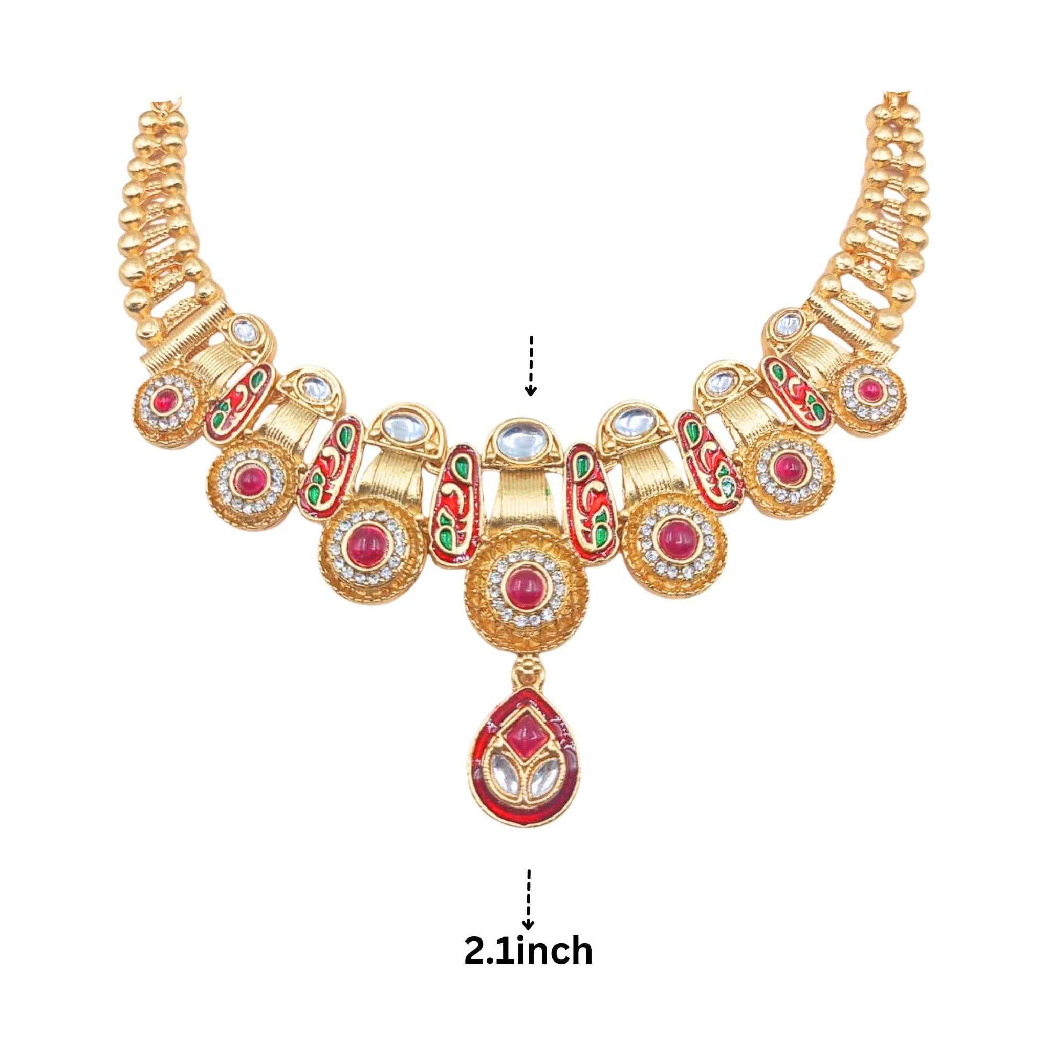 Meenakari Kundan Necklace | Bridal Jewellery Set with Earrings & Bangles