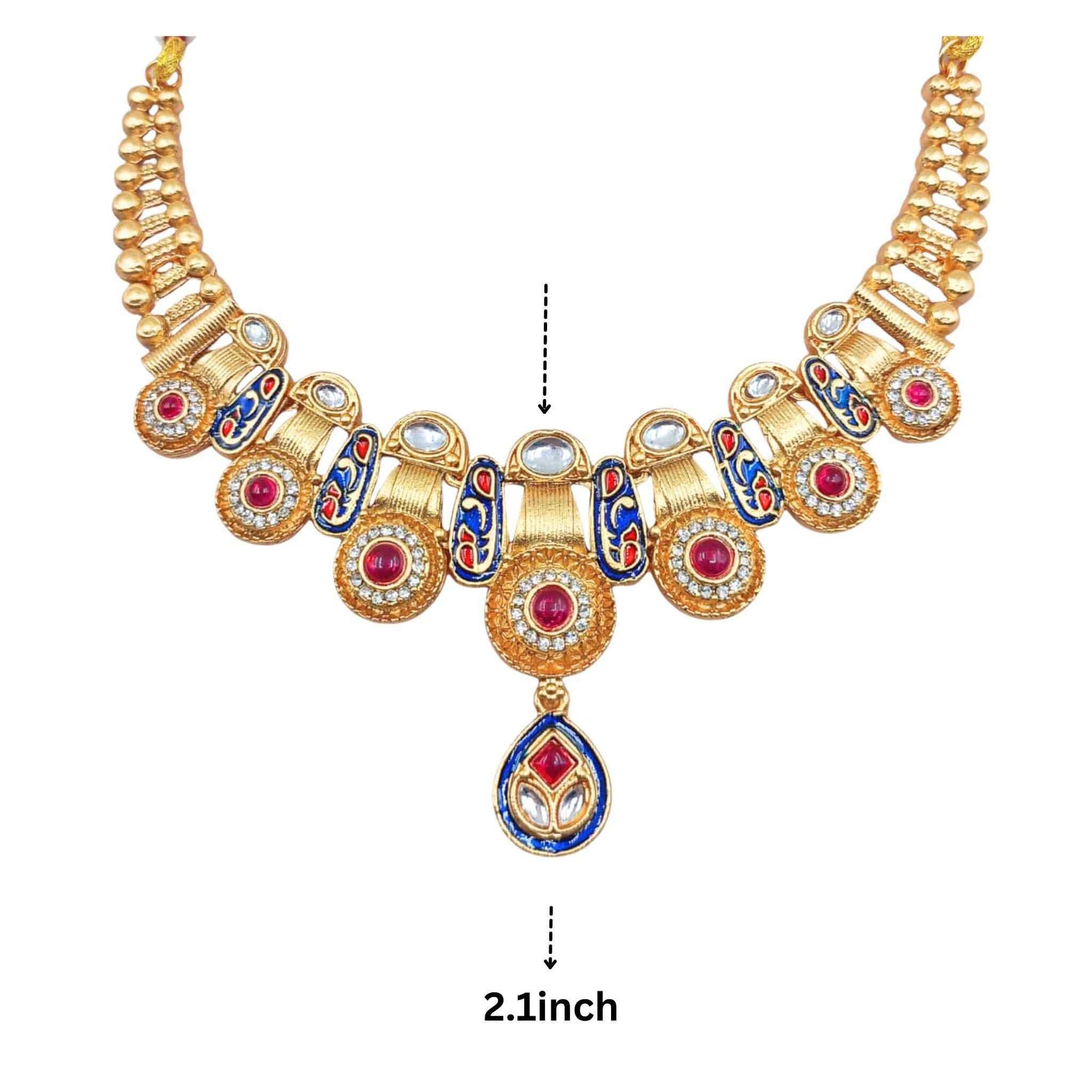 Meenakari Kundan Necklace | Bridal Jewellery Set with Earrings & Bangles